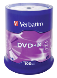 VERBATIM 1x100 DVD+R 4,7GB 16x Speed, Matt Silver