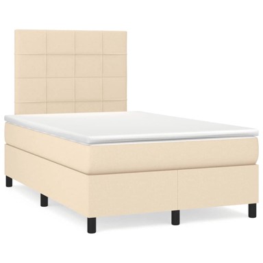 Krevet box spring s madracem krem 120 x 190 cm od tkanine