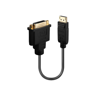 LINDY DisplayPort/DVI-D video prilagodnik 41004, 0,15 m, crni