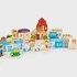 ECOTOYS Edukativni drveni blokovi City Zoo 120 dijelova