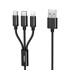 REMAX USB kabel Gition, 3u1, Lightning, tip C, 2,8 A, 1,15 m, crni