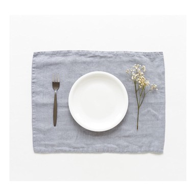 LINEN TALES Svijetlosiva lanena prostirka , 35 x 45 cm