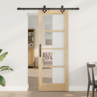 Klizna vrata s hardverskim setom 73.5x198.5 cm od čvrstog bora