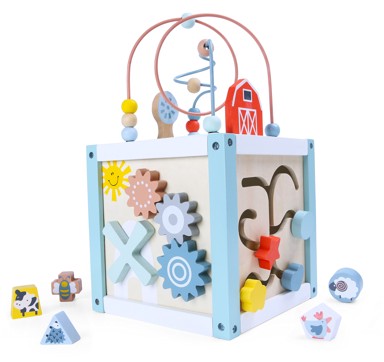 ECOTOYS Drvena edukacijska kutija, plava