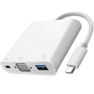 QOLTEC hub USB-C 3.1 3-u-1 s USB 3.0, VGA i USB-C PD 92 W