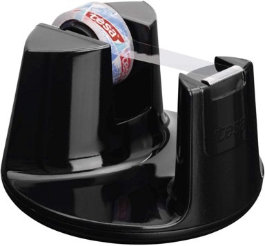 TESA stolni dispenzer ljepljive trake Compact s trakom Crystal Clear, crni