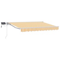 Ručni okvir tende s LED-ima, 3,5 x 2,5 m, žuti i bijeli, bijeli okvir