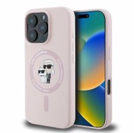 Karl Lagerfeld Silicone Karl & Choupette Heads MagSafe maskica za iPhone 16 Pro Max, roza