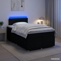Boxspring krevet s madracem 120 x 200 cm tkanina, crni