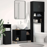 Ormarić za lavabo-umivaonik, 80x33x60 cm, crni hrast, inženjerski drvo
