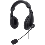MANHATTAN Slušalice 179843, uredski headset, USB, crne