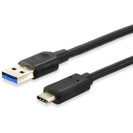 EQUIP Kabel USB-A 3.2 na USB-C, 0.25 m, 3A, 20V, crna