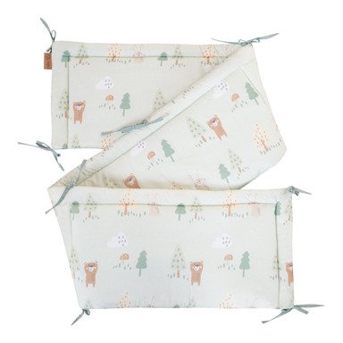 ROBA Pamučna ograda za dječji krevet 170 cm Woodland Buddies, svijetlo zelena