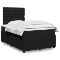 Krevet box spring s madracem crni 120 x 190 cm baršunasti