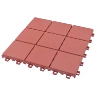 Pločice za decking, 10 kom, 30.5 x 30.5 x 2.2 cm, crvena