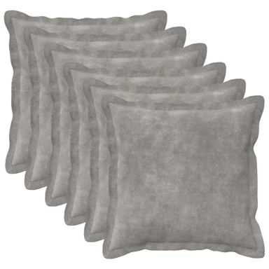 HOUTEN Ukrasni jastuci 35 x 35 cm, mikrofibra flis, 6 kom., svijetlosivi
