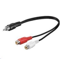 RCA kabel, 2x RCA, muški na ženski, duljina 0,2 m