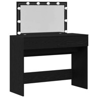 Toaletni stol s LED osvjetljenjem, 100x40x120 cm, crni hrast