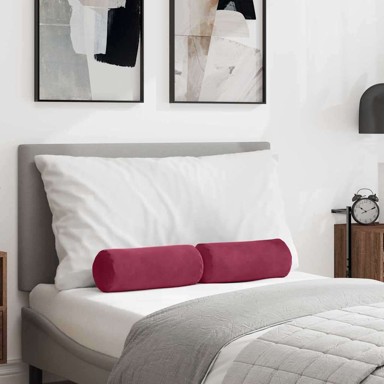 Valjkasti jastučići 2 kom Ø15x40 cm, vinsko crveni