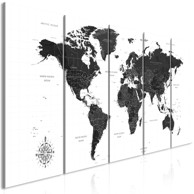 Slika Black and White Map (iz pet dijelova) Narrow 200x80