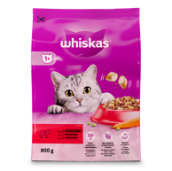 WHISKAS Hrana za mačke 1+ s govedinom, 800 g