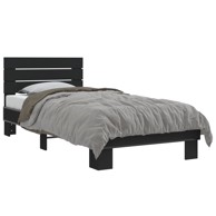 Okvir kreveta crni 90 x 200 cm konstruirano drvo i metal