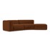 MAKAMII Narančasta/smeđa baršunasti sofa (s desnim kutom) Ekahi, 335x166x70,05 cm