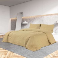 Set posteljine za poplun 200x200 cm + 80x80 cm, sivo-smeđa
