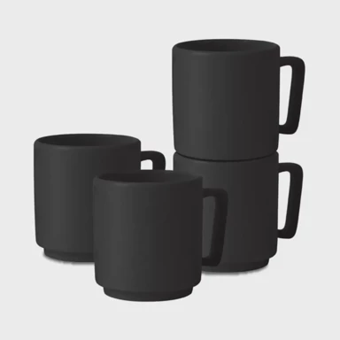 BERLINGER HAUS Set šalica, matt black, zapremnina 300 ml, 4 kom