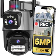 DEXXER Kamera WiFi dvostruka, rotirajuća, 3 MPX, IR/PIR, siva