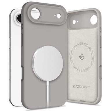 TECH-PROTECT Maskica za iPhone 17 Air, silikonska, MagSafe, siva