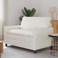 Sofa, 126x81x87,5 cm, 110 cm, poliester, krem