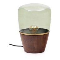 KAVE HOME Zelena/u tamnoj prirodnoj boji stolna lampa sa staklenim sjenilom (visina 30 cm) Silex 