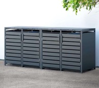WESTMANN Spremište za 4 kante za smeće Kubus, 4 x 240 l, 264 x 80 x 116 cm, antracit