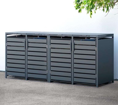 WESTMANN Spremište za 4 kante za smeće Kubus, 4 x 240 l, 264 x 80 x 116 cm, antracit