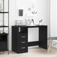 Radni stol s ladicama 102 x 50 x 76 cm od konstruiranog drva, crni hrast