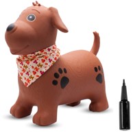 Psić za skakanje, 55cm, smeđi s maramom