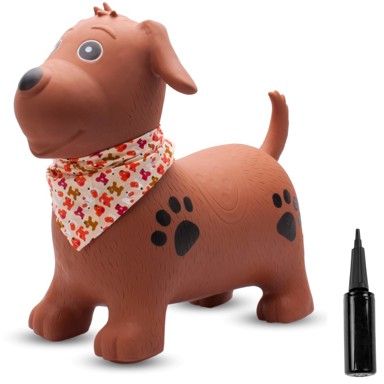 Psić za skakanje, 55cm, smeđi s maramom