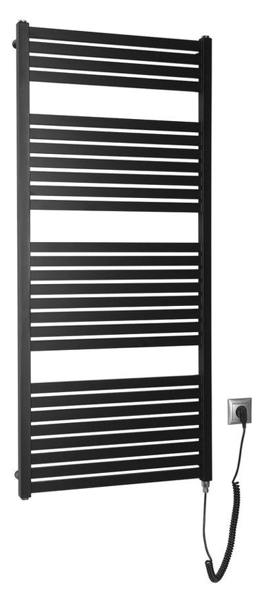 AQUALINE Električni radijator TONDI-E, 600 x 1330 mm, 600 W, crni mat