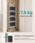 SONGMICS Sklopive ljestve, 2 stepenice, 89 x 45 x 127 cm, sive