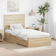 Okvir za krevet s uzglavljem sonoma hrast 90 x 190 cm