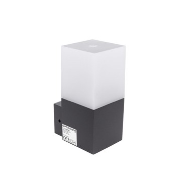 Zidna svjetiljka, crna mat aluminijska, 1xE27, IP54