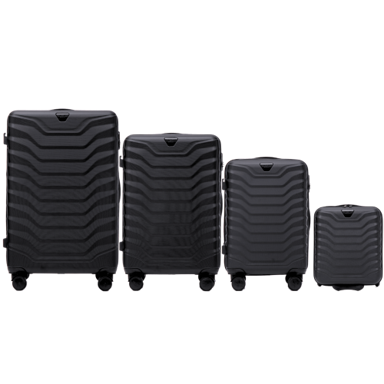 WINGS Set kofera PEAFOWL, 4 kom (L, M, S, XXS), ABS+, crna