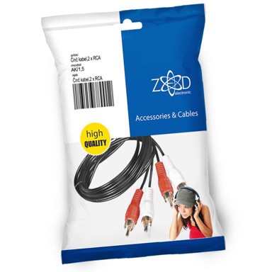 ZED Činč kabel 1.5 met., 2 x RCA - AK/1,5