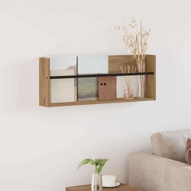 Polica za časopise s policom 80 x 12 x 30 cm, umjetnički hrast