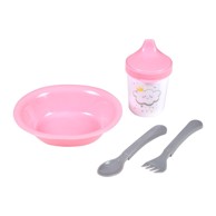 BÉBÉ DOUCEUR Plastičan dječji set posuđa 4 kom Cloud