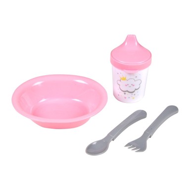 BÉBÉ DOUCEUR Plastičan dječji set posuđa 4 kom Cloud