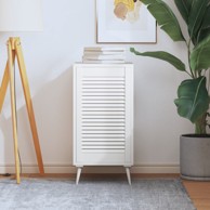 Vrata sa žaluzinama od masivne borovine bijela 69 x 39,4 cm