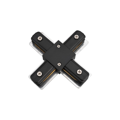 FEROTEHNA Konektor za spajanje tračnih vodilica, crni, 4 načina