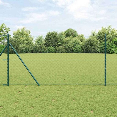 Ograda sa stupovima, čelik presvučen PVC-om, 1.4 x 25 m, zelena